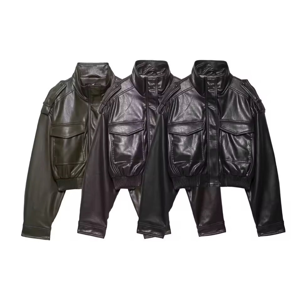 Vintage PU Lederjacke