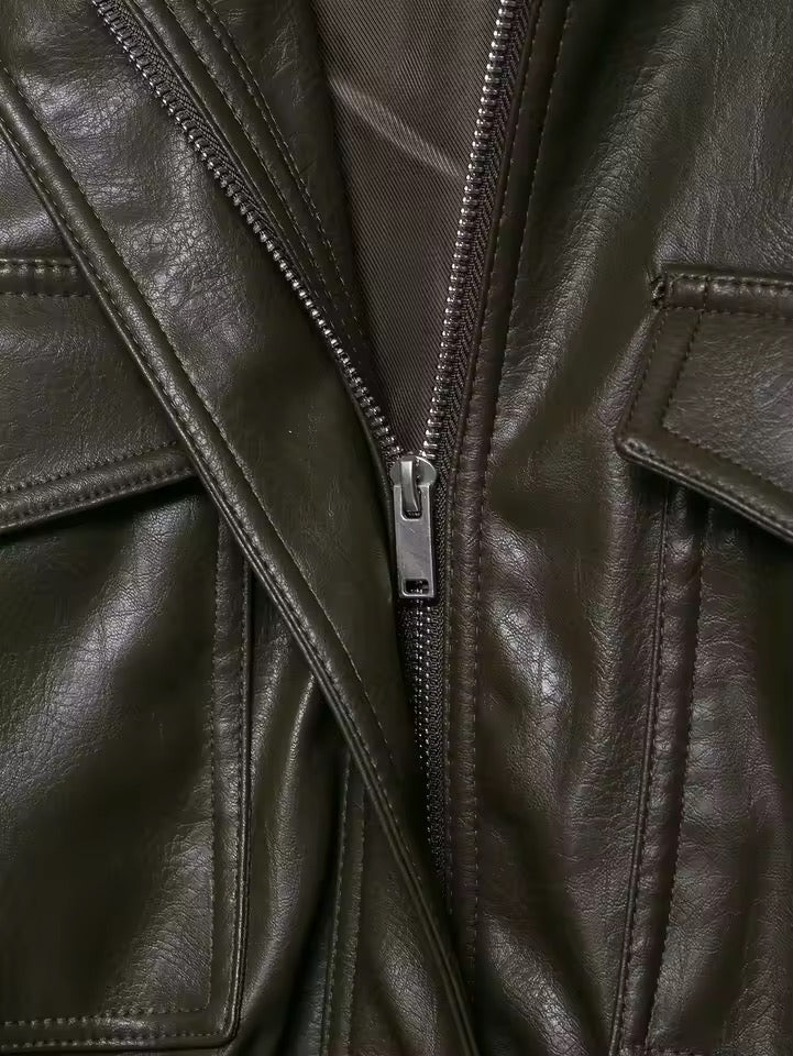Vintage PU Lederjacke