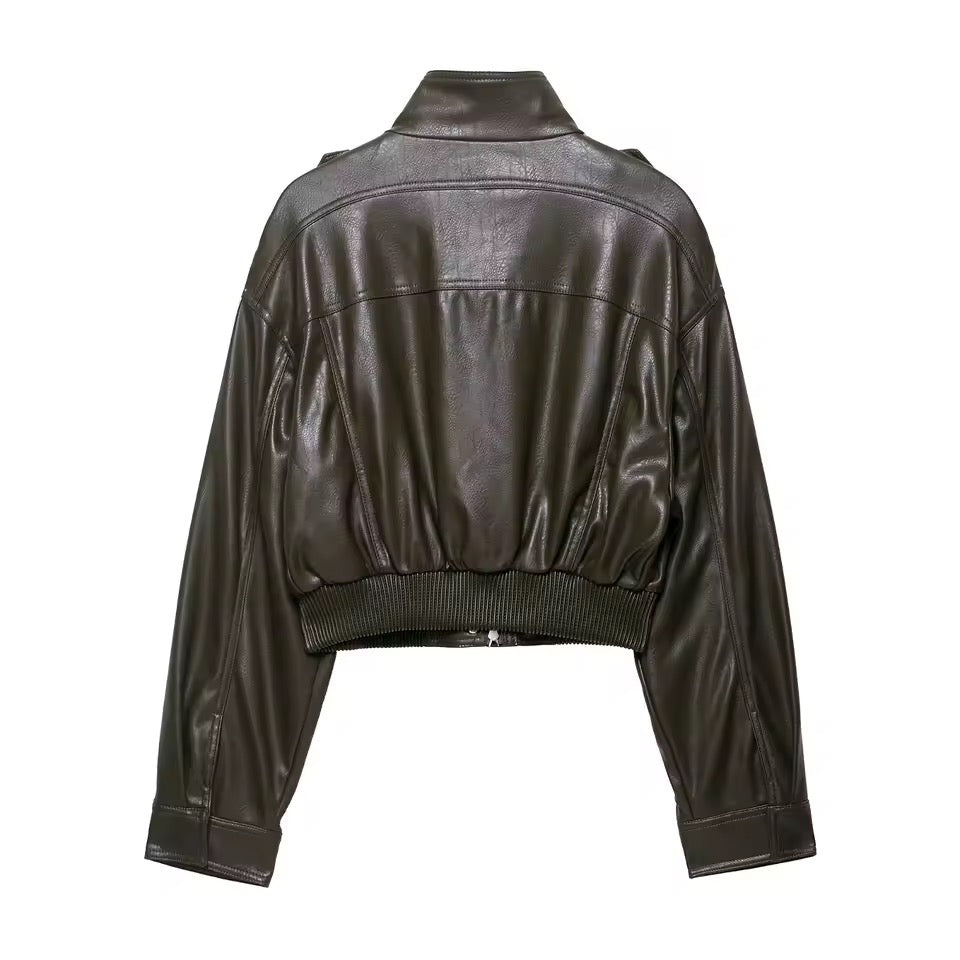 Vintage PU Lederjacke