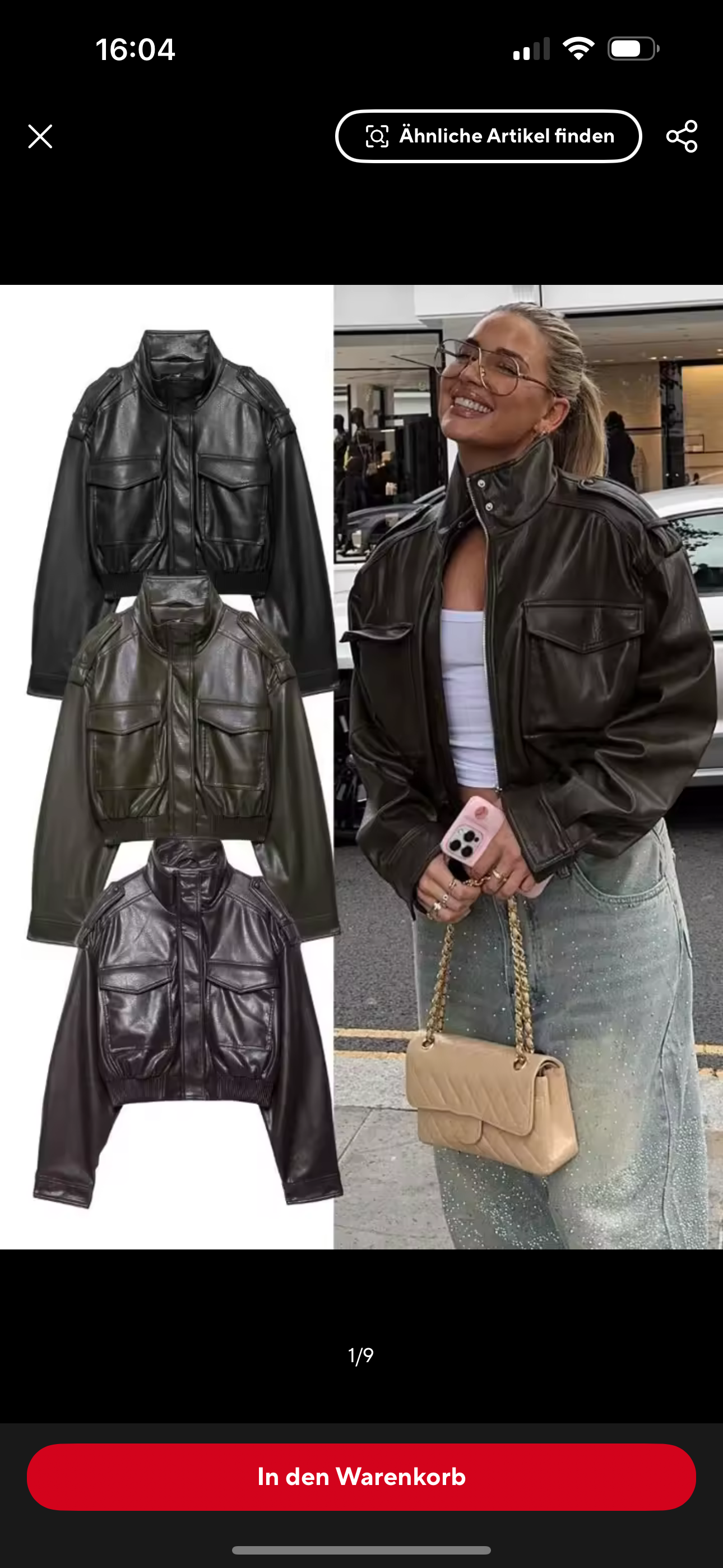 Vintage PU Lederjacke