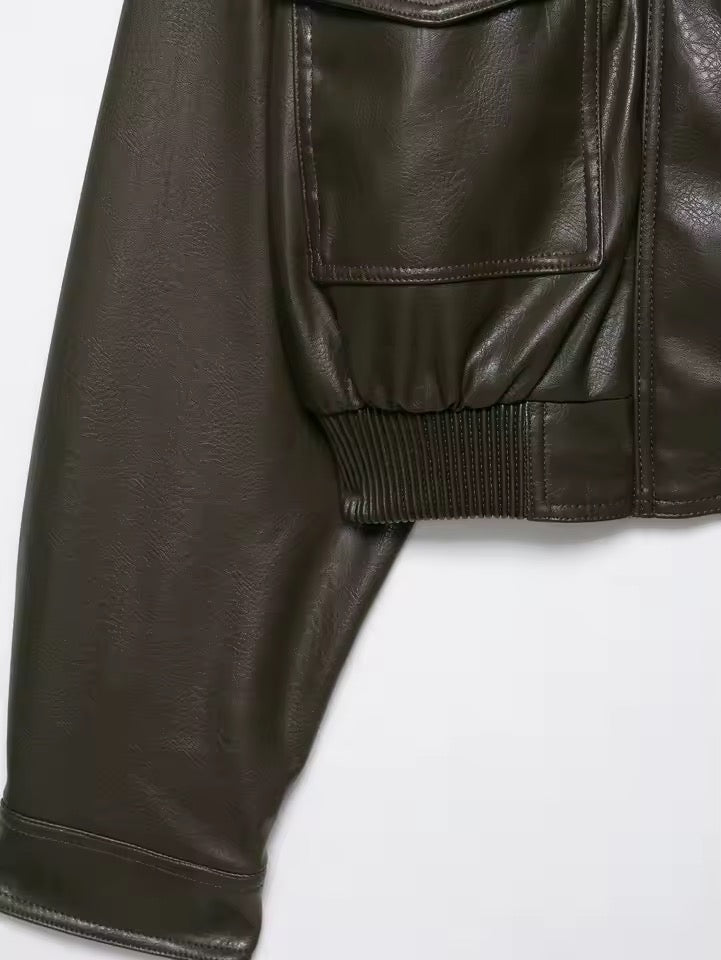 Vintage PU Lederjacke