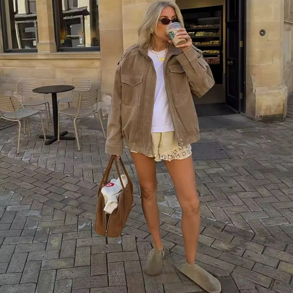 Wildleder-Bomberjacke