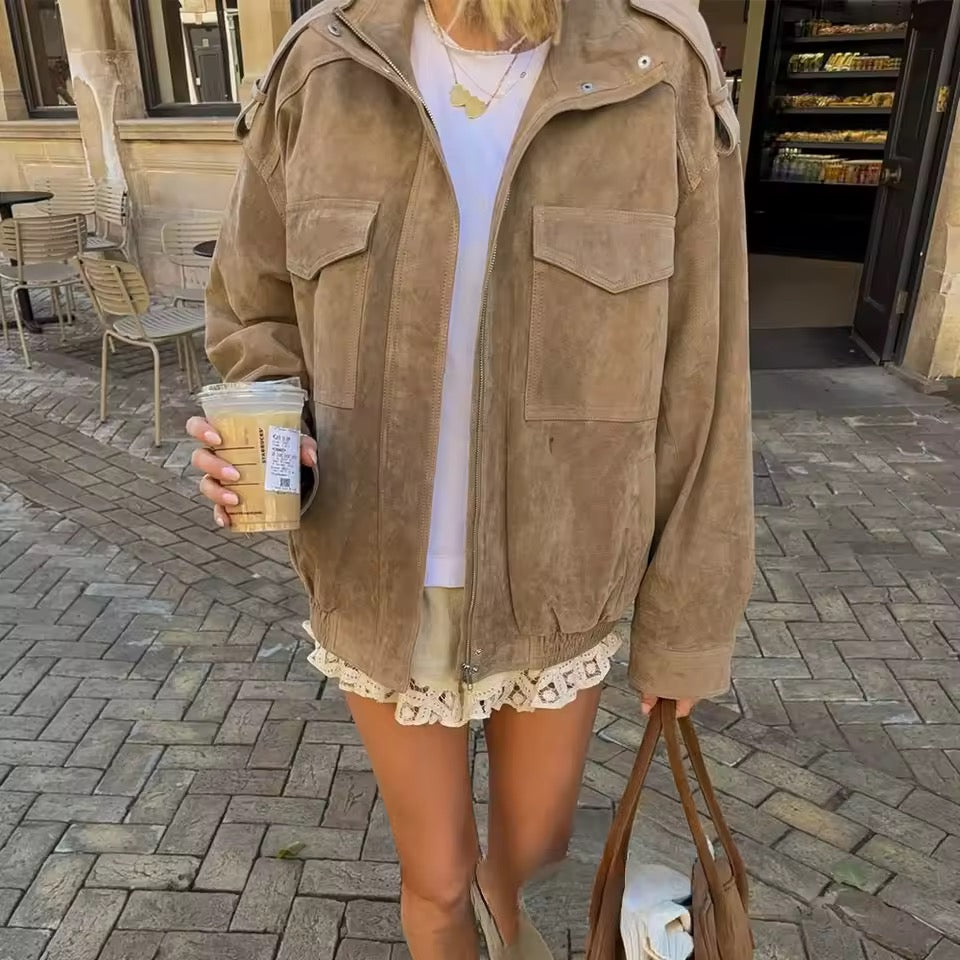 Wildleder-Bomberjacke