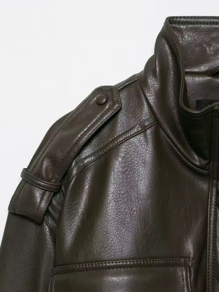 Vintage PU Lederjacke