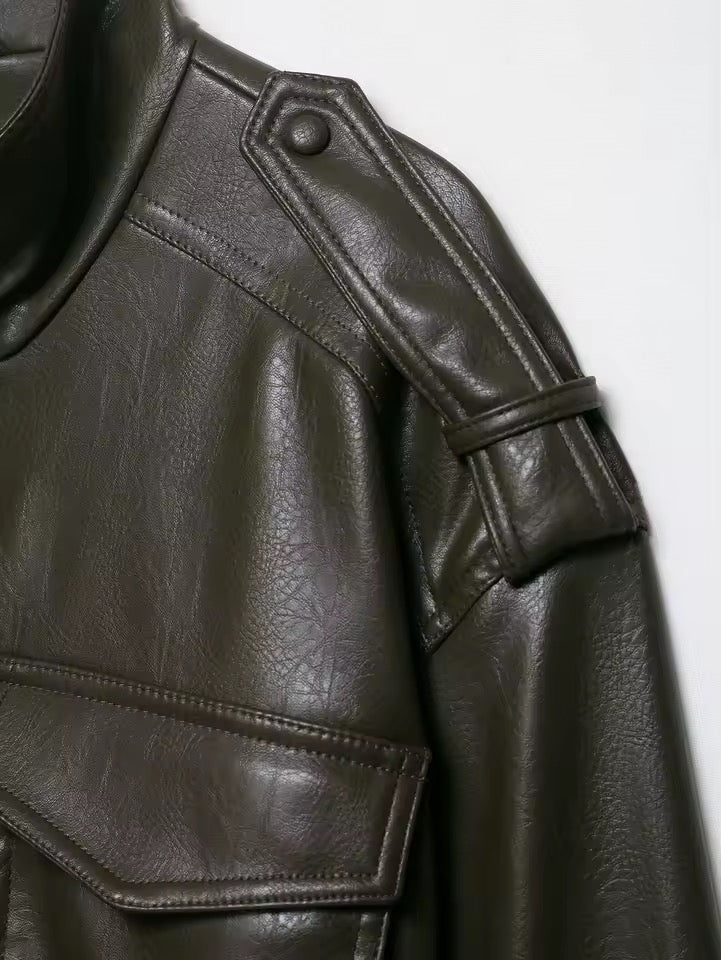 Vintage PU Lederjacke