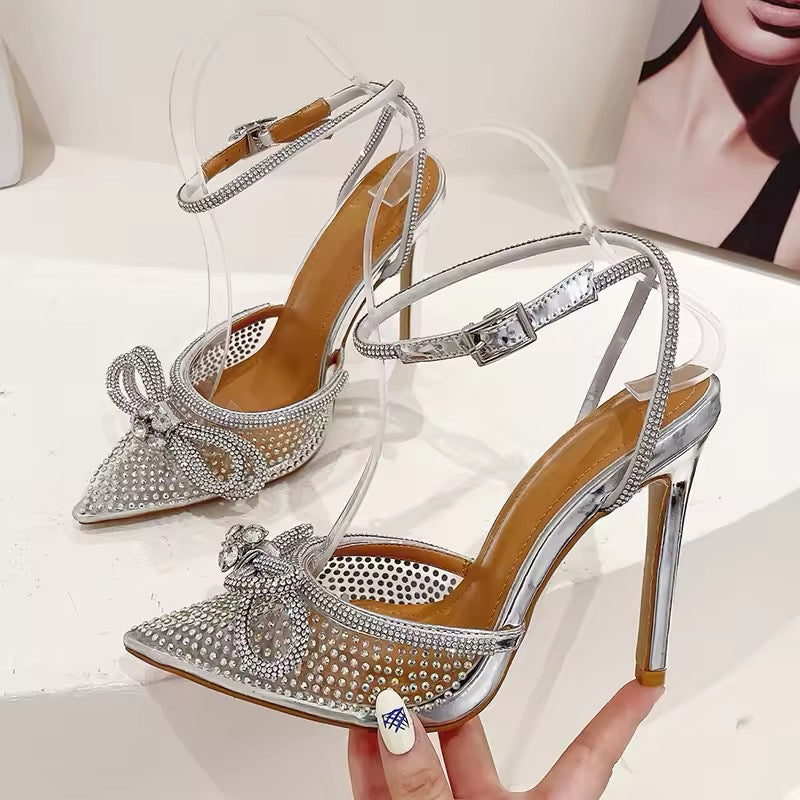 Silber Kristall Pumps