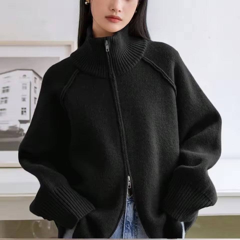 Stehkragen Strickjacke