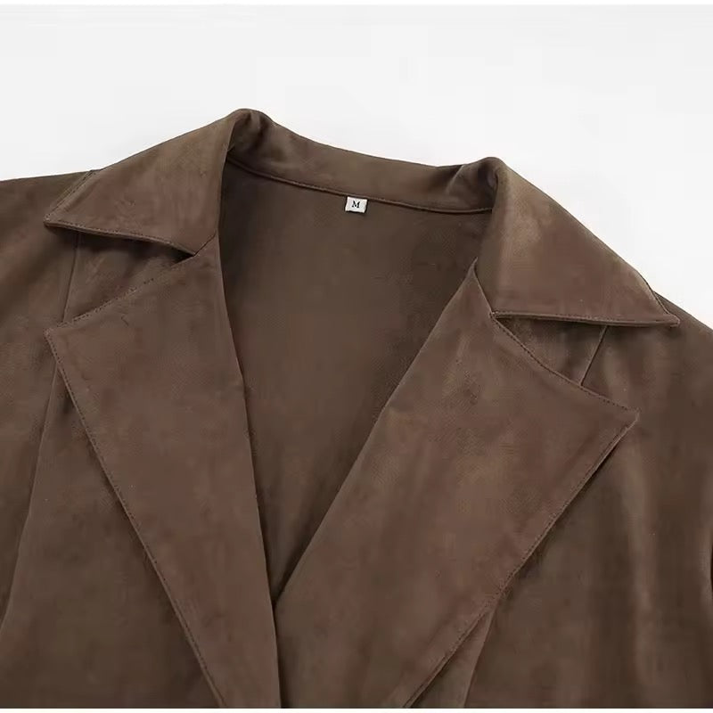 Wildleder Trenchcoat