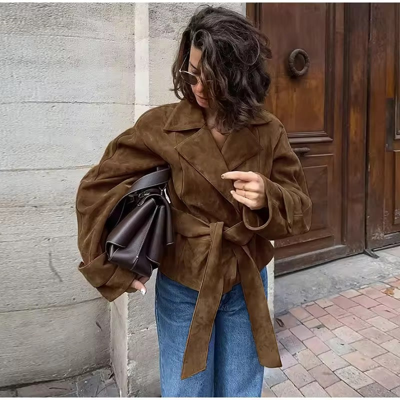Wildleder Trenchcoat