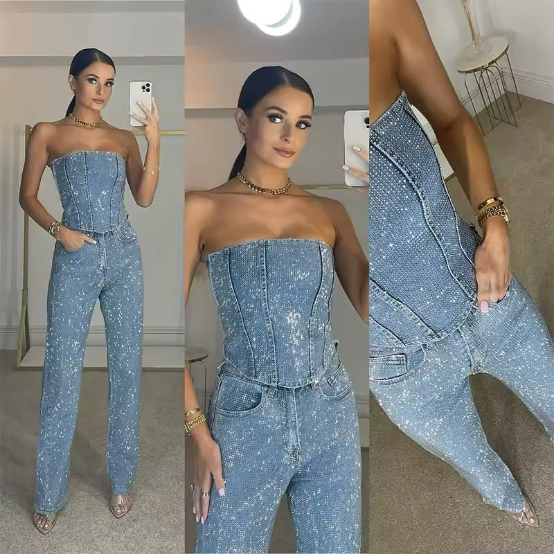 Denim Zweiteiliges Set