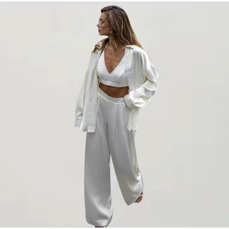 Elegantes Casual Satin Set