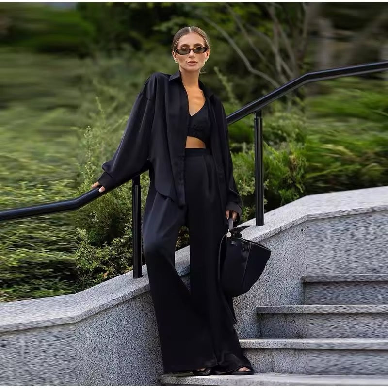 Elegantes Casual Satin Set