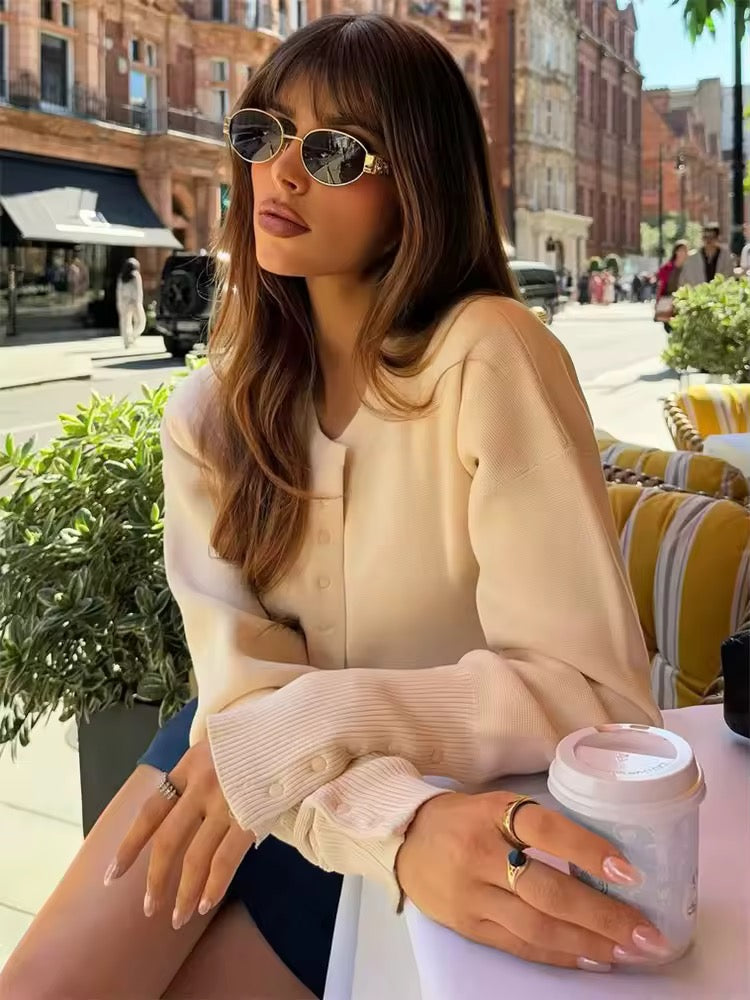Cropped Strickjacke