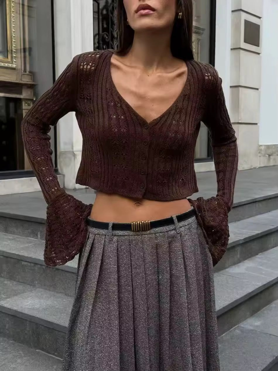 Cropped Strickjacke