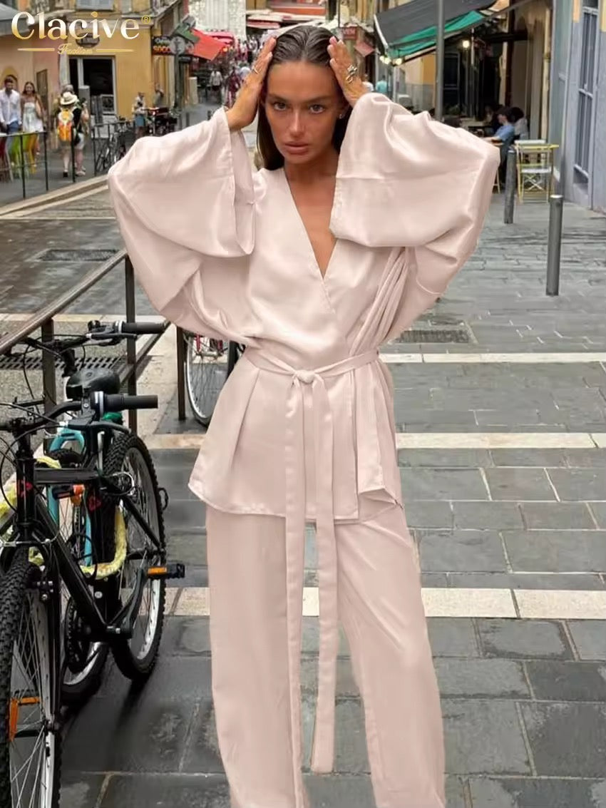 Satin-Zweiteiler-Set