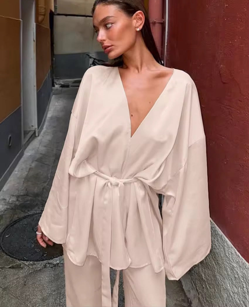 Satin-Zweiteiler-Set