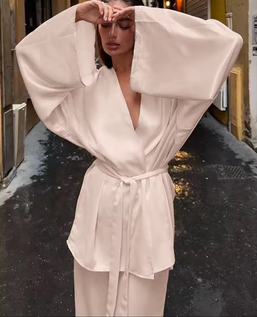 Satin-Zweiteiler-Set