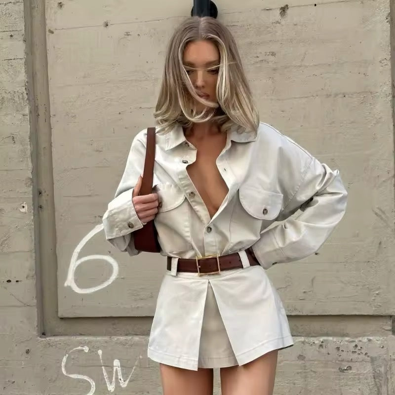 Street-Button Shirt Kleid