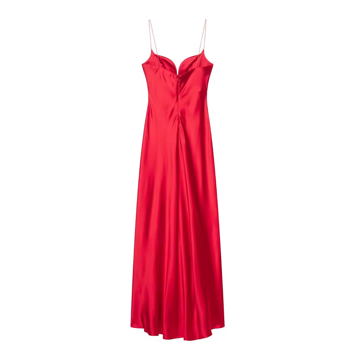 Rotes Satin-Kleid