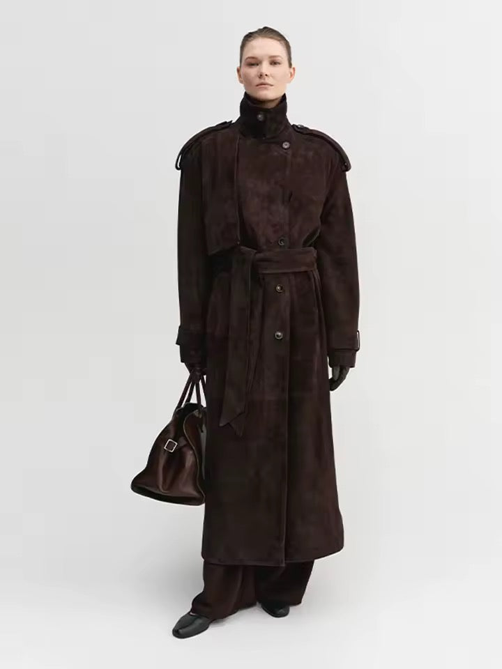 Wildleder Trenchcoat