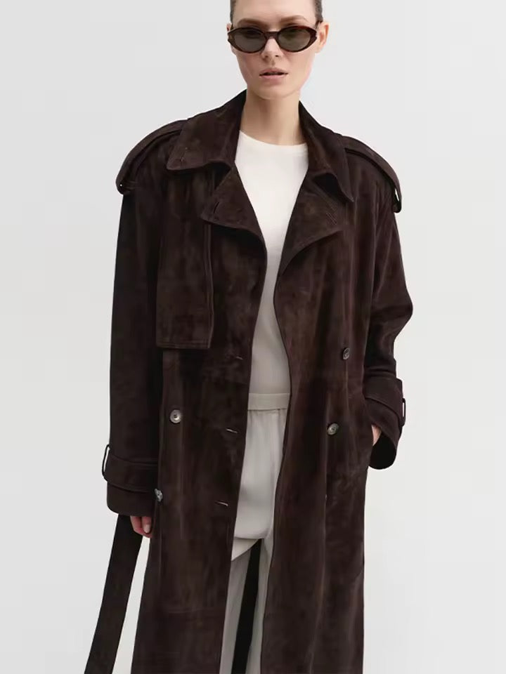 Wildleder Trenchcoat