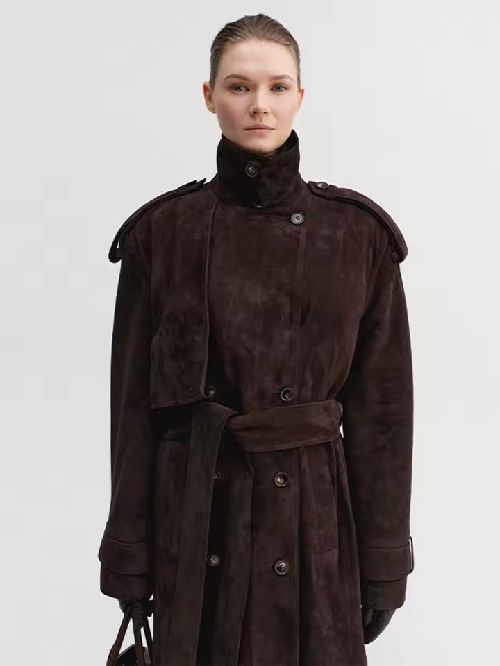 Wildleder Trenchcoat