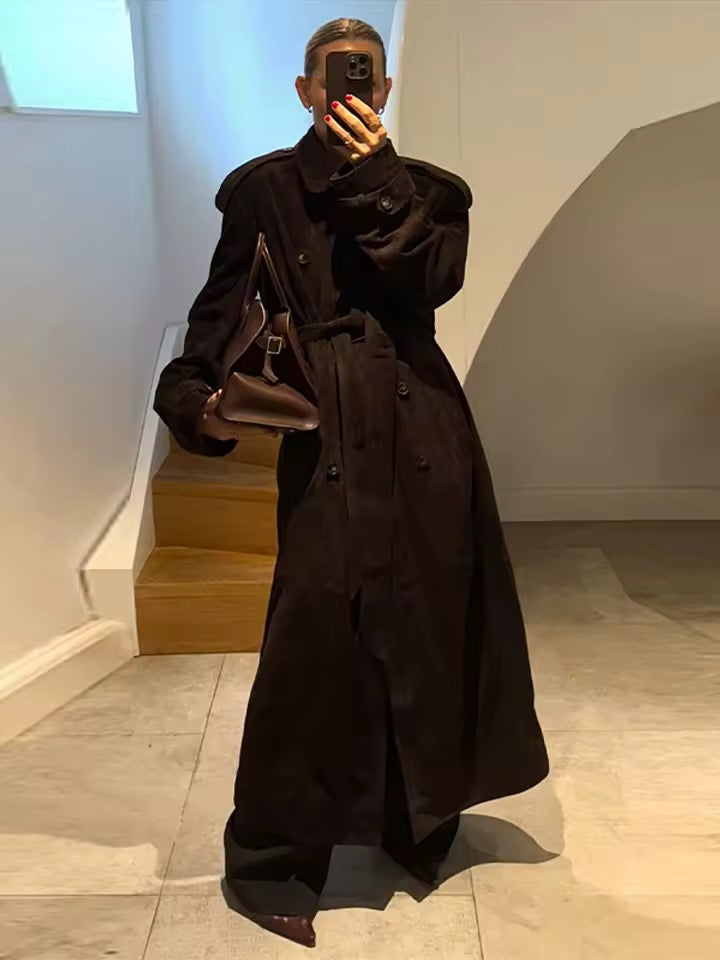Wildleder Trenchcoat