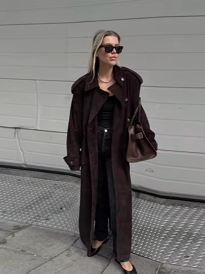 Wildleder Trenchcoat