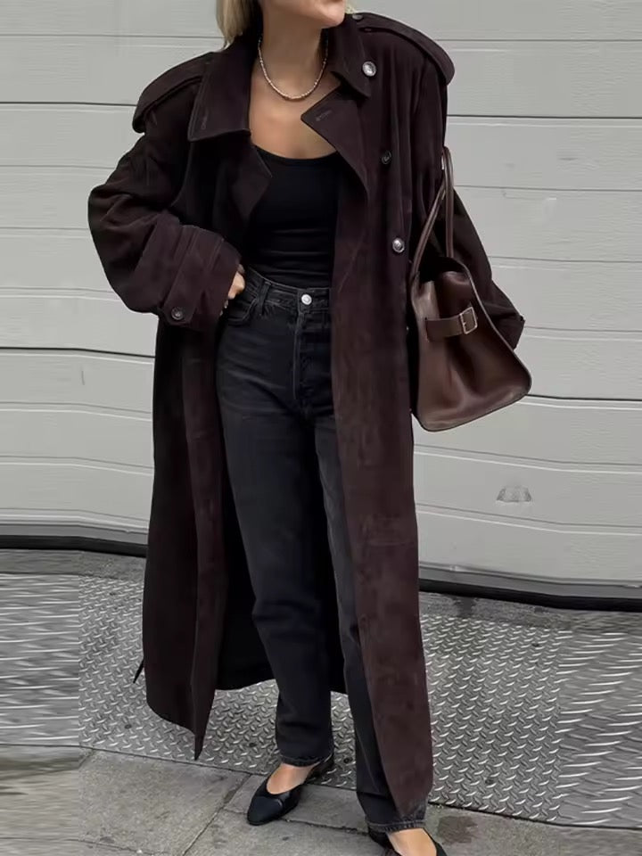 Wildleder Trenchcoat