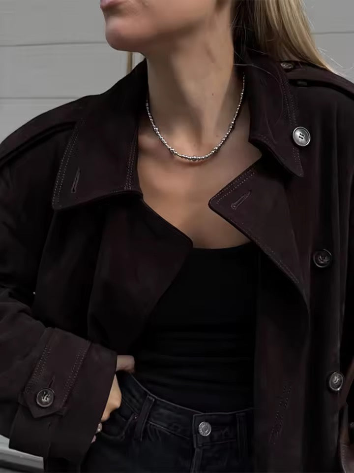 Wildleder Trenchcoat