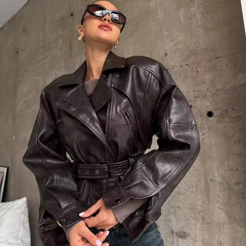 Retro Lederjacke