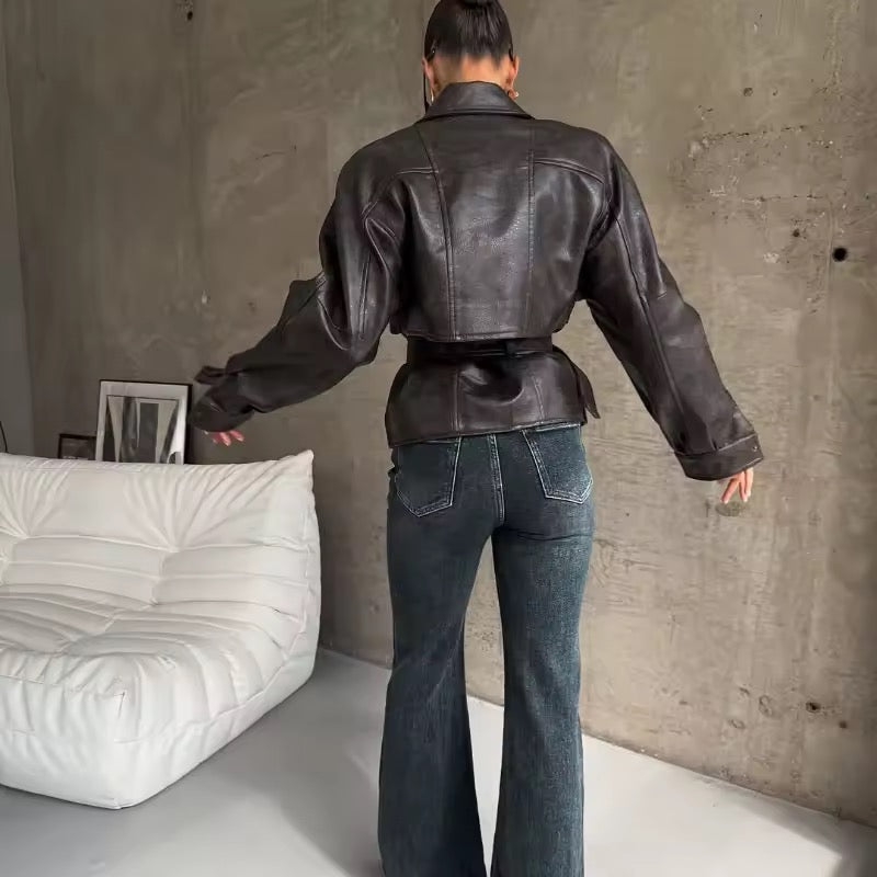 Retro Lederjacke
