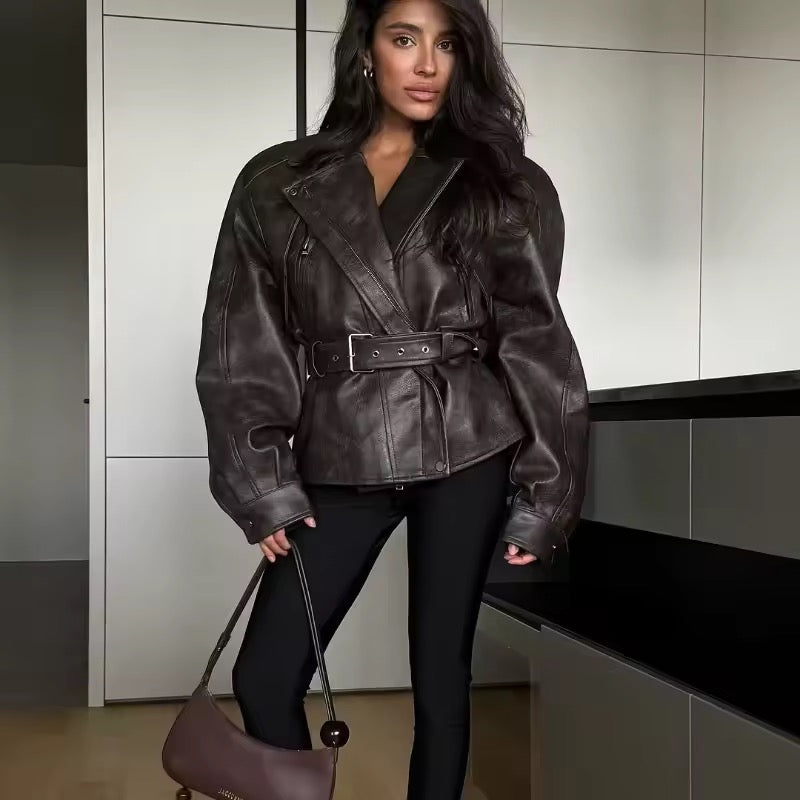 Retro Lederjacke