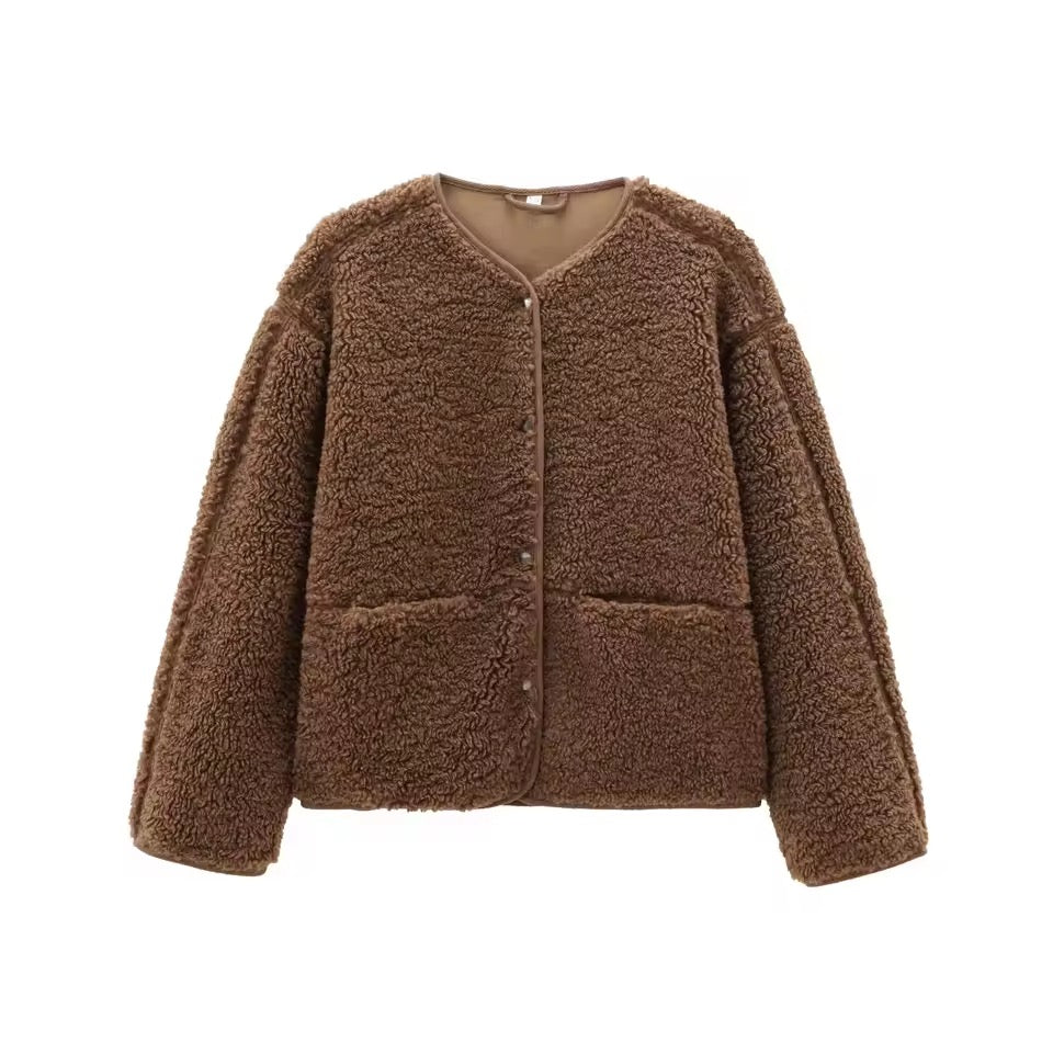 Teddy-Samt Jacke