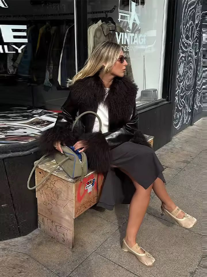 Bomberjacke Kunstleder
