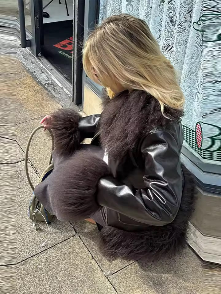 Bomberjacke Kunstleder