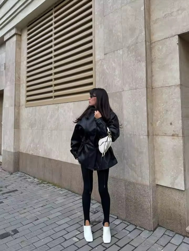 Kunstleder Trenchcoat
