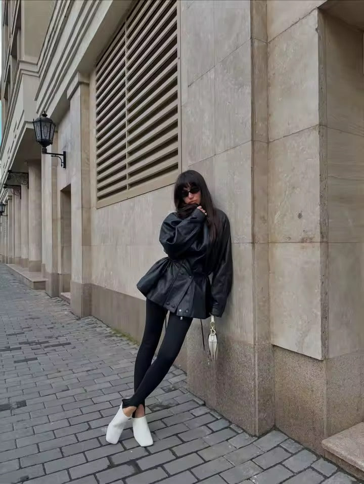 Kunstleder Trenchcoat