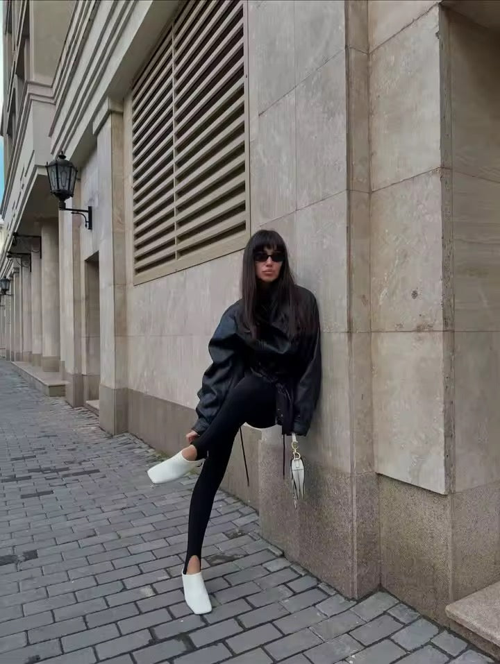 Kunstleder Trenchcoat