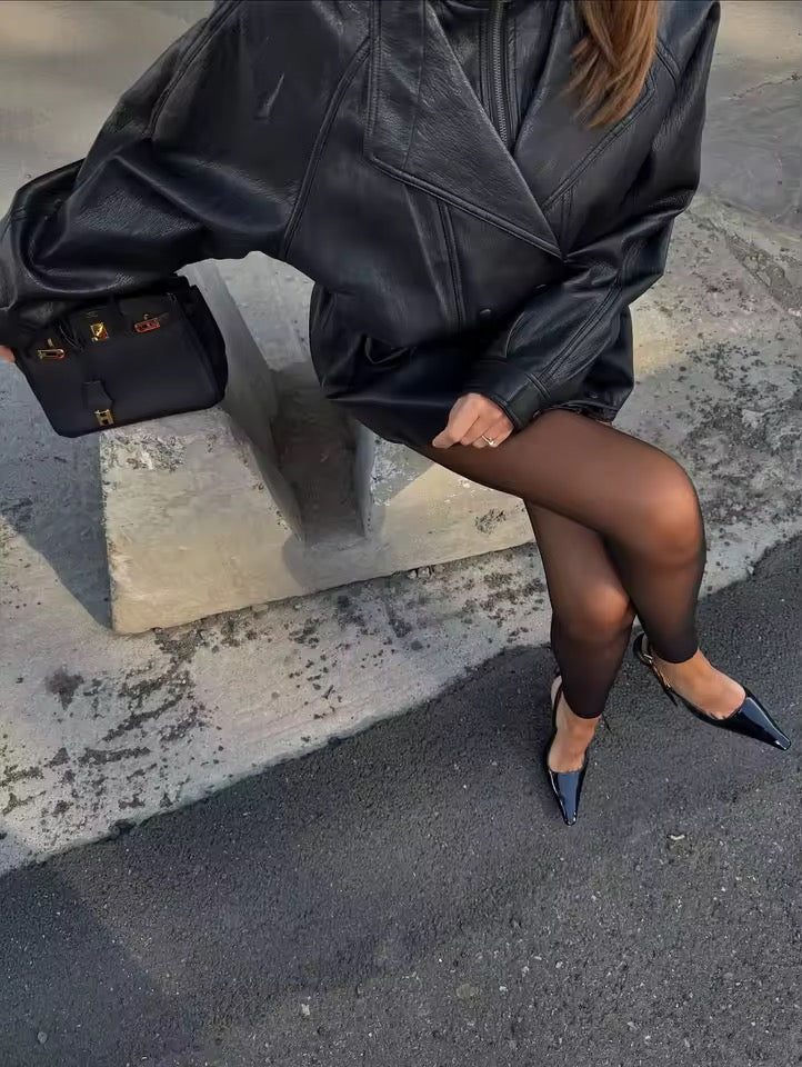 Kunstleder Trenchcoat