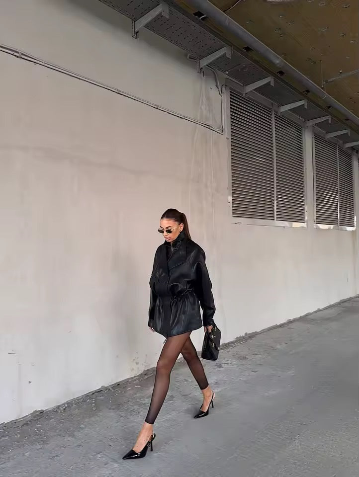 Kunstleder Trenchcoat