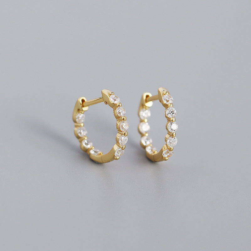 Neue S925 Silber Ohrringe – Geometrische Zircon-Diamant Earclip für Damen