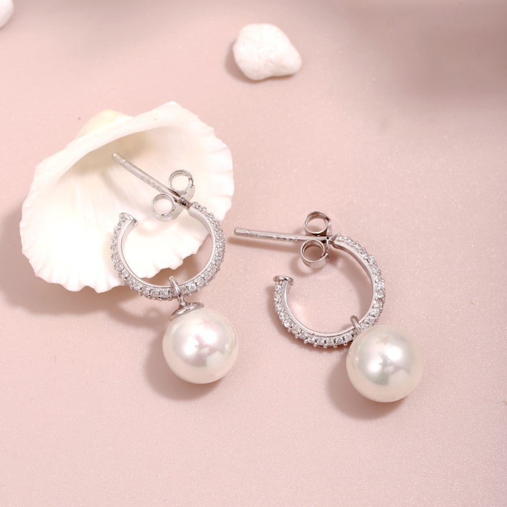 Koreanischer Stil: Ins Sterling Silver Perle Ohrringe – Leicht Luxus