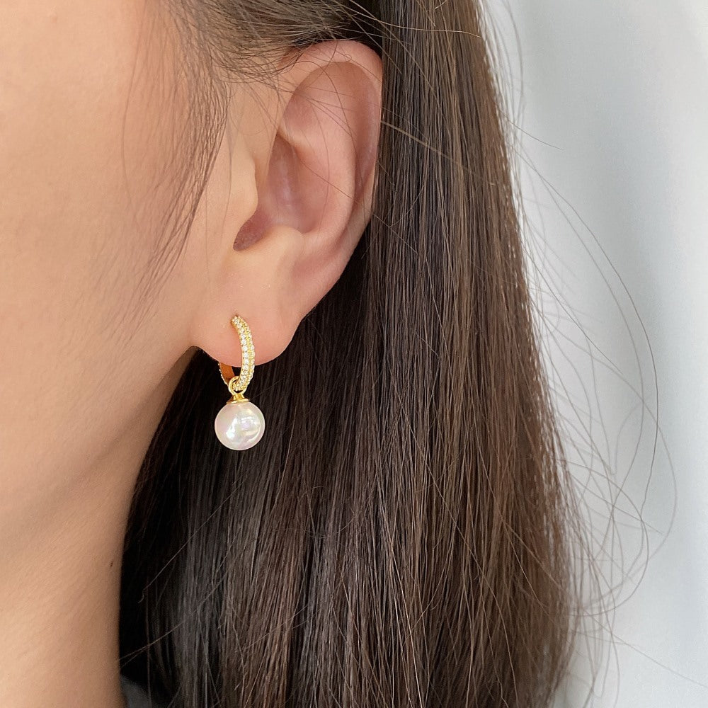 Koreanischer Stil: Ins Sterling Silver Perle Ohrringe – Leicht Luxus