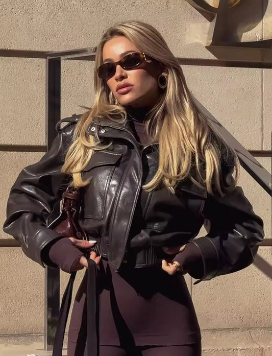 Vintage PU Lederjacke