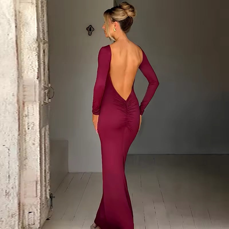 Sexy Backless Bodycon Maxi-Kleid