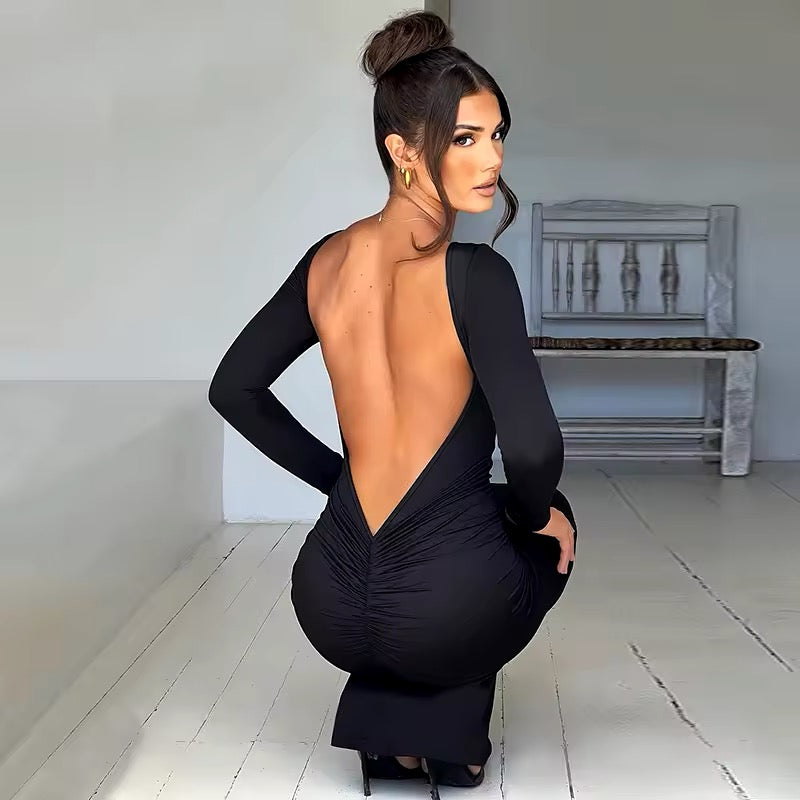 Sexy Backless Bodycon Maxi-Kleid