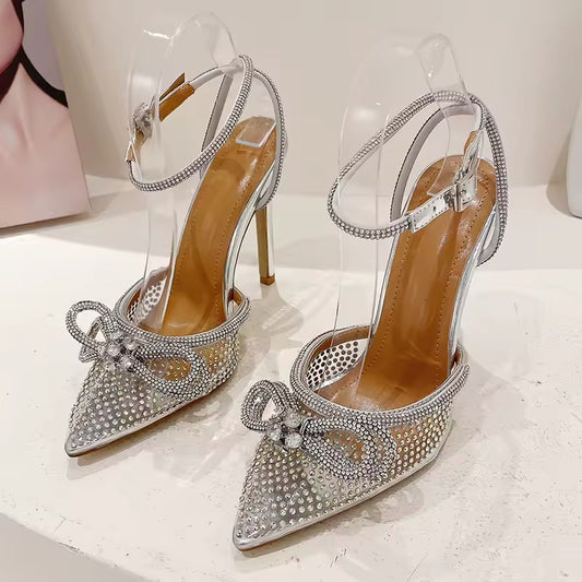 Silber Kristall Pumps