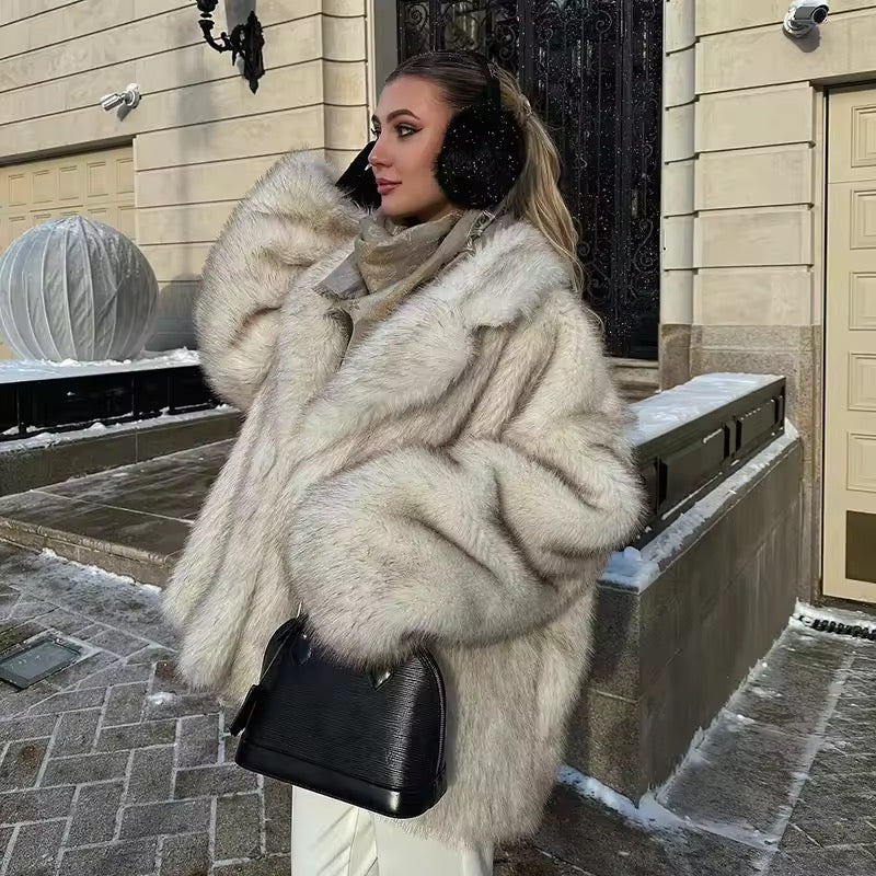 Oversize Faux Pelzmantel