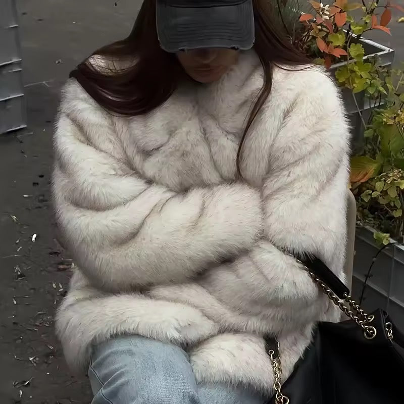 Oversize Faux Pelzmantel